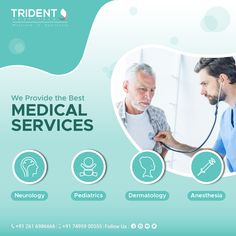 the medical services flyer is designed to look like an advertisement