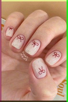 Get inspired with 80  stunning bow nail designs. Elevate your manicure game with these aesthetic and fairy balletcore nail art ideas, perfect for birthday parties, weddings, and holidays! Korean Nail Style, Nail Korean Style, Princess Nail Designs, Festive Holiday Nails, Bow Nail Designs, Aesthetic Bow, Birthday Nail Designs, Bow Nails, Bow Nail Art