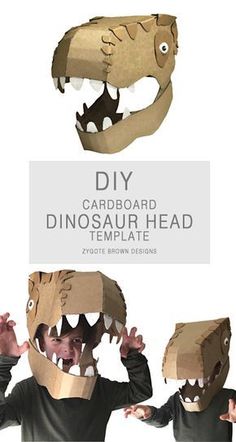 cardboard dinosaur head templates for kids to make