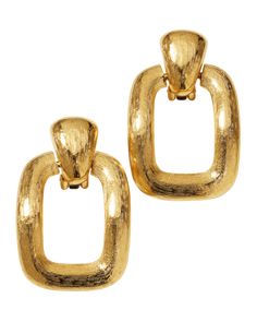 Ben-Amun earrings Approx. 1"L 24-karat gold plating Clip-on backs Wipe clean Made in USA Ben Amun Earrings, Americana Aesthetic, Football Jersey Outfit, Collage Outfits, Flatlay Styling, Dangly Earrings, Monogrammed Items, Earrings Stud, Accessories Jewelry Earrings