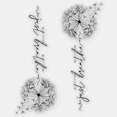 two dandelions with the words happy birthday written on them