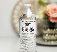 a bottle of water sitting on top of a table