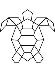 a black and white image of a turtle's head in the shape of an origami