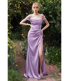 Retro & Vintage Lavender Black Satin Off the Shoulder Corset Bridesmaid Gown | Unique Vintage Violet Dress Bridesmaid, Bridesmaid Dresses Corset Top, Gown Ideas For Bridesmaid, Purple Prom Dress Off The Shoulder, Lavender Evening Dress, Lavender A Line Dress, Silk Lavender Dress, Lavender Corset Dress, Tahiti Purple Bridesmaid Dresses