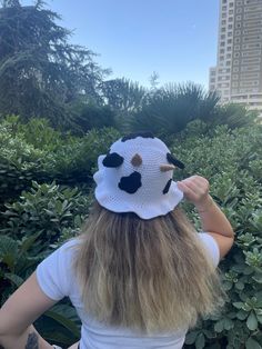 dddsd GGRF Cow Bucket Hat Crochet Pattern Free, Animal Bucket Hat Crochet, Crochet Bucket Hat Animal, Cute Crochet Hats Cow Print, Cow Crochet Bucket Hat, Cow Bucket Hat, Bonnet Crochet, Crochet Knit Hat, Animal Hats