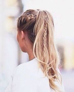 p o n y b r a i d s Easy Hairstyles For School, Plaits Hairstyles, Fishtail Braid, 2015 Hairstyles, Sienna Miller, Short Hairstyle, Different Hairstyles, Gwyneth Paltrow, Popular Hairstyles