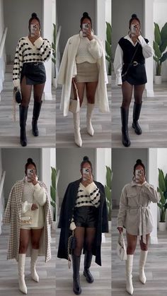 Fall Chic Looks, Fall Boots And Skirt Outfit, Boots And Trench Coat Outfit, Mini Skirt And Coat Outfit, Style Sweater Skirt, Fall Outfit Skirt And Sweater, Museum Outfit Ideas Black Women, Birthday Outfit Autumn, La Dinner Outfit