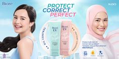 Biore UV FRESH & BRIGHT on Behance Logo Desing, High School Life Hacks, Beautiful Skin Care, Banner Designs