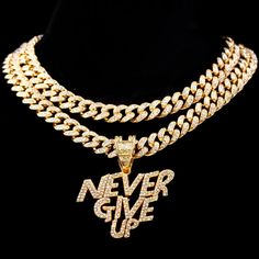 Hip Hop Men Iced Out Never Give Up Letter Pendant Necklace This item is everything you've dreamed of and more. It feels soft and lightweight, with the right amount of stretch. It's comfortable and flattering for all. Limited Stock! • Available For A Limited Time, Get Yours Today • 100% Quality Guaranteed Plus Fast And Secure Free Shipping Worldwide With Tracking Available �• Made Of High Quality Premium Material • Get Your Own While You Still Can! • Simply Click The Add Button • Returns Available Diamond Watches, Diamond Bling, Cuban Link Chain Necklaces, Bling Necklace, Letter Pendant Necklace, Rock Jewelry, Party Necklace, Expensive Jewelry, Hip Hop Jewelry