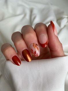 September Nails, October Nails, Smink Inspiration, Seasonal Nails, Makijaż Smokey Eye, Orange Nails