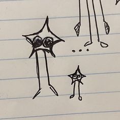 a drawing of an upside down umbrella and other objects on lined paper with lines in the background