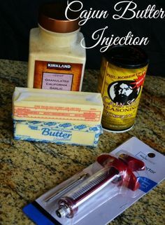 ingredients to make cajun butter selection displayed on counter