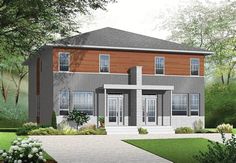 this is an artist's rendering of a two - story house