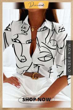 Casual and Cool Summer Blouse Long Sleeve White Shirt, Office Prints, Button Long Sleeve, Summer Blouse, Female Clothing, Autumn Casual, White Long Sleeve Shirt, Women's Blouses, Cool Summer