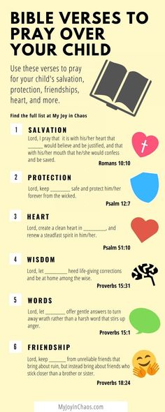 the bible verses to pray over your child info sheet for children's salvation