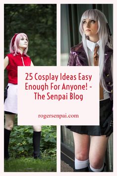 two photos with the words 25 cosplay ideas easy enough for anyone - the sepai blog