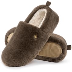 PRICES MAY VARY. CHIC & ELEGANT DESIGN: The gloss of the upper, with the bright gold brand copper buckle, makes our slippers more textured and fashionable. The micro suede shoe lift increases ease of wearing and hanging up. This fuzzy closed-back slipper is suitable for cold weather COMFORTABLE MATERIALS: Soft and smooth faux wool for the upper and lining, this house shoe keeps your feet warm and comfortable.The lining material also has the effect of absorbing moisture, which makes your feet dry Wool Slippers, Gold Branding, Soft Pillows, Bright Gold, Kids Luggage, House Gifts, Day Work, House Shoes, Suede Shoes