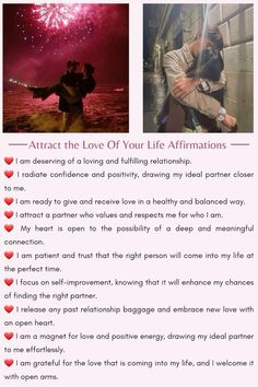 How To Manifest Ideal Partner, Soulmate Manifestation Affirmations, Manifesting Life Partner, Love Manifestation Affirmations Soulmate, Manifest New Love, Dream Partner Qualities, Manifesting Soulmate Affirmations, True Love Manifestation Affirmations, Loving Affirmations Relationships