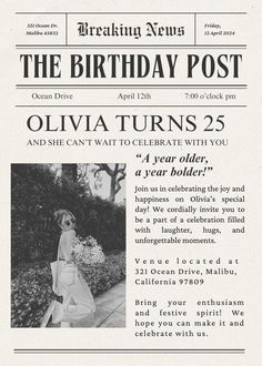 the birthday post for oliva turns 25 and she can't wait to celebrate with you