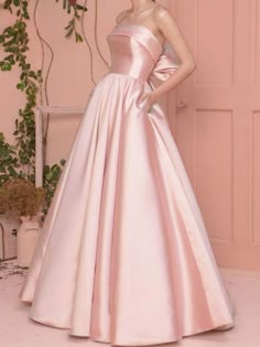 A-Line Prom Dresses Elegant Dress Wedding Guest Engagement Floor Length Sleeveless Strapless Satin with Pleats 2024 2024 - $155.99 Prom Dress Strapless, Cheap Prom Dresses Online, Prom Dresses Elegant, Strapless Prom Dresses, Dress With Pleats, Evening Dress Floor Length, Minimalist Dresses, A Line Prom Dresses, Prom Dresses Online