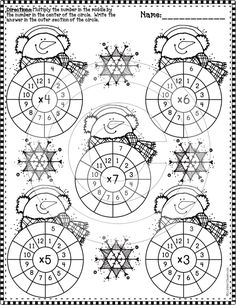 a black and white image with numbers in the middle, stars on each one side