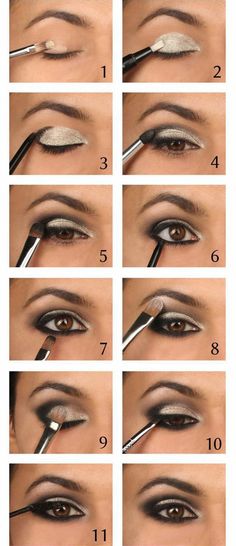 Metallic Smokey Eye, Smokey Eyes Tutorial, Eyeshadow Tutorial For Beginners, Neat Nails, Bentuk Alis, Trendy Eyeshadow, Shadow Makeup, Smokey Eye Makeup Tutorial