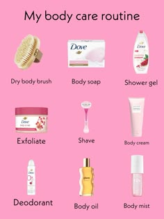 My body care routine 💗 #fyp #bodycare #women #bodywash #dove #gisou #soldejaneiro Clean Body Care Products, Dove Body Care Routine, Dove Body Products, Morning Body Care Routine, Body Care List, Smooth Skin Body Routine, Bodycare Products List, Weekly Body Care Routine, Body Care Routine Steps List