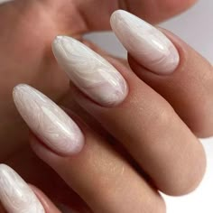 Almond Shaped Nails, Shaped Nails, Almond Shape Nails, Snowflake Nails, Almond Nail, White Nail, Almond Shaped, Bridal Nails