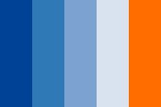 an orange and blue color scheme