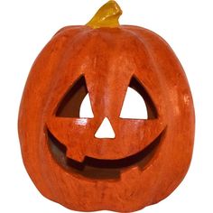 an orange carved pumpkin with two eyes