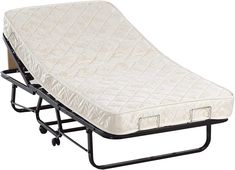 an adjustable bed frame with wheels and mattress on the bottom shelf for easy access to another bed