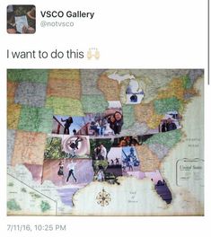 a map with many pictures on it and the words take a picture in every state