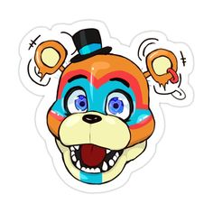 a sticker with an animal wearing a top hat