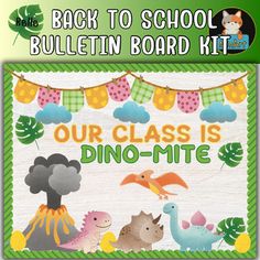 back to school bulletin board kit with dinosaurs and dino - mite on the front