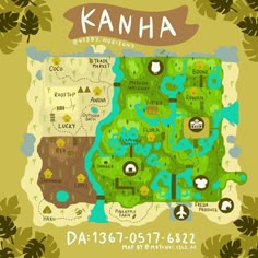 the map for kanha, which is located in the center of this area and features several