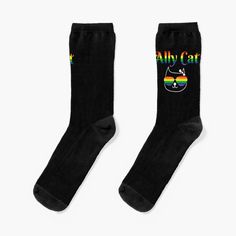 Get my art printed on awesome products. Support me at Redbubble #RBandME: https://www.redbubble.com/i/socks/Ally-Cat-Gay-Pride-Cat-Rainbow-Kitty-by-WhatToGift/144702484.9HZ1B?asc=u