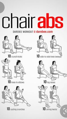 a poster showing how to do chair abss