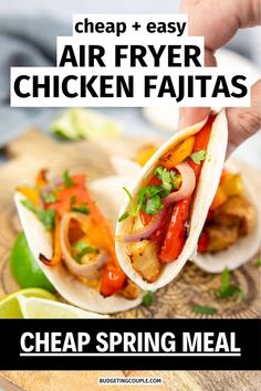 Healthy Cheap Spring Meals for the Week: dinner idea easy, quick busy mom families weeknight meal families, nutritious weeknight dinners Keto Chicken Fajitas, Fajitas Marinade, Best Chicken Fajitas, Air Fryer Chicken Fajitas, Dinners Cheap, Low Fat Chicken Recipes, Easy Vegetarian Dinner Recipes, Chicken Fajitas Recipe, Easy Chicken Fajitas