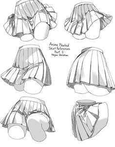 an anime - styled skirt with ruffles is shown in three different angles and sizes