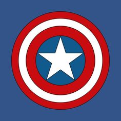 the captain's shield logo is shown in red, white and blue with a star on it