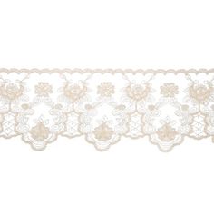 a white lace with flowers on it