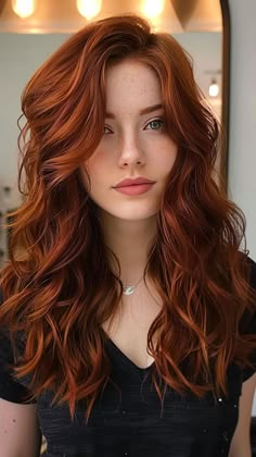 30 Red Hair Color Ideas to Brighten Your Look Red Caramel Hair, Redhead Hair, Cheveux Oranges, Two Toned Hair, Natural Red Hair, Red Hair Inspo, Extension Hair, Ginger Hair Color, Red Hair Woman