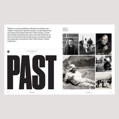 an article about the past is shown in black and white, with images of people