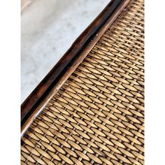 a close up view of a bamboo table