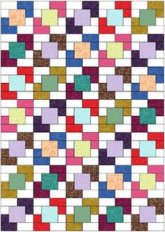 a colorful quilt with squares on it