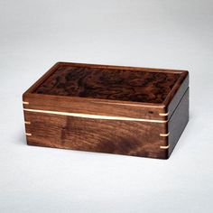 a wooden box sitting on top of a table