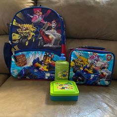 New Paw Patrol School Bag, Lunch Box, Bottle And Sandwich Container. These Are Brand New And In Excellent Condition!! The School Bag Has A Side Pocket For A Drink For Kids!! . Two Sets Available Sold Separately!! New!! This Is The Perfect Set Of Paw Patrol School Bag, Lunchboxes, Bottle And Sandwich Container. Surprise Your Child Now As A Surprise Gift Back To School Supplies!! Minecraft Backpack, Spiderman Backpack, Sandwich Container, Ty Plush, Dog Purse, Plaid Backpack, Reusable Lunch Bags, Clear Tote Bags, School Bookbags