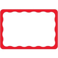 a red and white frame with scalloped edges on a white background for text or image