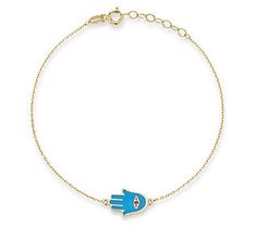 Adorn yourself with this bohemian bracelet that's elegantly crafted with a stunning blue hamsa hand complete with an evil eye jewel. From Luminosa Gold. Blue Hamsa, Hamsa Bracelet, Bohemian Bracelet, Bohemian Bracelets, Hamsa Hand, Evil Eye, Ruby, Jewelry Bracelets, Yellow Gold