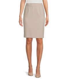 Calvin Klein High Rise Luxe Stretch Coordinating Pencil Skirt | Dillard's Wardrobe Wishlist, Stretch Pencil Skirt, Classic Wardrobe, Button Jacket, Dillard's, Jacket Buttons, Skirt Suit, Petite Size, Wardrobe Essentials